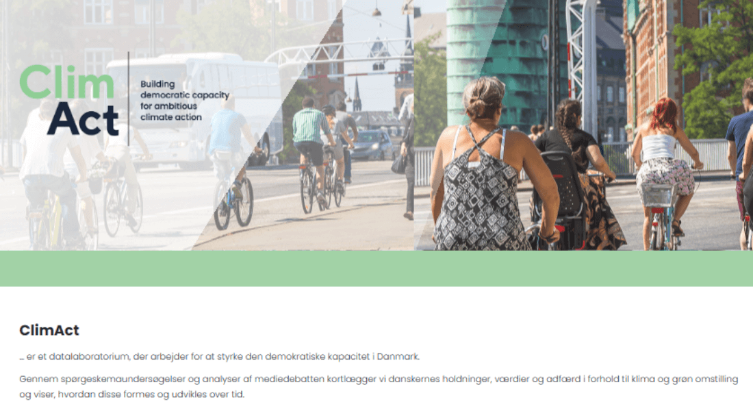 ClimAct er et datalaboratorium, der arbejder for at styrke den demokratiske kapacitet i Danmark. 